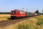 Lok 155 016 von Cargo Logistik Rail-Service GmbH zieht einem containerzug in B�singhoven, 10/7/2026