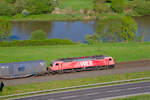 Lokportrait von 189 801 WLE mit dem Warsteiner Containerzug bei Himmelstadt Richtung Gem�nden, 07.05.2022