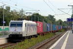 SRI 185 540-2 Kassel Huskies durchf�hrt Herten-Westerholt mit einem Containerzug 27.8.2026