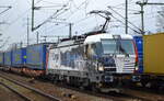 EP Cargo a.s., Ostrava [CZ] mit  383 062-7  [NVR-Nummer: 91 54 7383 062-7 CZ-LTEU] mit KLV-Zug (LKW Walter Trailer, möglicherweise eine HSL Leistung?) am 15.01.22 Durchfahrt Flughafen BER