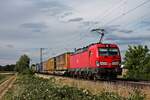 Mit dem KT 43515 (Köln Eifeltor - Novara Boschetto) fuhr am Abend des 08.07.2020 die 193 348 südlich von Buggingen über die KBS 702 durchs Rheintal in Richtung Müllheim (Baden).