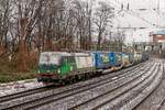 193 278 ELL mit KLV Lkw Walter in Wuppertal, am 11.02.2018.