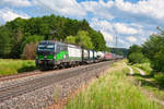 193 231 ELL/TXL mit einem KLV-Zug bei Postbauer-Heng Richtung Nürnberg, 21.06.2019