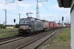MRCE 192 629 mit einem Erontrans-KLV Richtung Halle (S), am 03.07.2023 in Großkorbetha.
