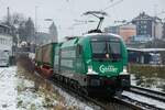 ÖBB 1016 021  Gösser  mit KLV in Wuppertal, November 2023.