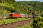 DB 193 345 mit KLV am Rhein, Juni 2021.