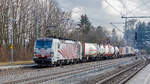 Lokomotion 6193 776 mit KLV-Zug am 01.03.2025 in Aßling.