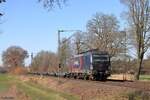 370 028-0 (CargoUnit / LokoTrain) mit einem Güterzug in Hamm Pelkum, 8.