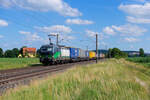 193 234 ELL/TXL mit einem KLV-Zug bei Gunzenhausen Richtung Ansbach, 10.07.2021