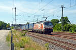 Am 13.06.25 führte 383 216 des slowakischen Unternehmens Budamar einen LKW-Walther durch Saarmund Richtung Schönefeld.