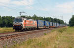 383 219 des slowakischen Unternehmens Budamar führte am 20.07.25 einen LKW-Walther durch Jütrichau Richtung Magdeburg.