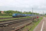 LTE 186 945-2  ATTRACTIVE FORCES  mit einem Miratrans-KLV von Olsztyn Glowny (PL) nach Ludwigshafen BASF Ubf, am 08.05.2026 in Neudietendorf.