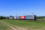193 201-9 (Railpool) mit einem Sattelaufliegerzug in Elze, 28. Mai 2026