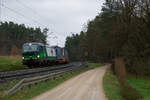 193 228 ELL/TXL mit einem Routier KLV-Zug bei Mimberg Richtung N�rnberg, 05.04.2022