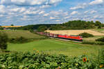 152 139 DB Cargo und 152 025 DB Cargo mit einem Kohlezug bei Laaber Richtung Regensburg, 21.08.2021