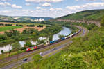 193 312 mit einem KLV-Zug bei Himmelstadt Richtung Würzburg, 01.08.2019