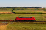Lokportrait von 152 023 mit einem KLV-Zug bei Oberdachstetten Richtung Würzburg, 06.08.2020
