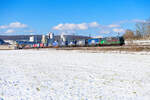 193 252 ELL/TXL  We love to Connect  mit einem KLV-Zug bei Karlstadt Richtung Würzburg, 12.01.2021