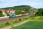 193 756 ELL  Vectron #750  mit einem KLV-Zug bei Retzbach-Zellingen Richtung Gemünden, 01.06.2021