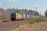 Am 02.03.25 führte 193 580 der Budamar einen LKW-Walther-Zug durch Jütrichau Richtung Magdeburg.