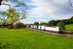 193 617 ATLU/TXL mit einem Routier KLV-Zug bei Postbauer-Heng Richtung Regensburg, 06.10.2021