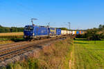 193 845 MGW mit einem KLV-Zug bei Batzhausen Richtung Nürnberg, 10.10.2021