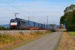 189 280 MRCE/Ecco mit einem LKW-Walter KLV-Zug bei Pölling Richtung Nürnberg, 18.10.2021