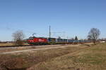 6193 966von  FOX RAIL  war mit einem  WALTER-KLV  am 25. Februar 2026 bei Übersee am Chiemsee in Richtung München unterwegs.