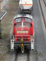 DB Schenker Rail 296 068-0 Pausiert am 25.10.15 in Mannheim Rbf von einer Brüvke aus fotografiert