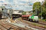 vossloh 4180 001-4 Nexrail G18 mit Schotterzug in Wuppertal, Mai 2026.