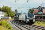 Railsystems RP 159 234-4 am Schluss des Belastungszuges in Wuppertal, Juli 2026.