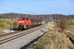 294 676 DB Cargo mit EZK 53994 (Ansbach - Rothenburg ob der Tauber) bei Oberdachstetten, 29.03.2021