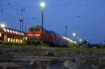 Schwerin G�terbahnhof Ersatzzug mit 218 229 abgestellt. 06.06.2007