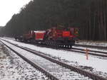 Trafowagen vor der Abholung,am 12.Februar 2018,im Lubminer Werkbahnhof.