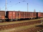 Offener Gterwagen der DB 80 5425 838-5, abgestellt am 17.04.2010 in Bhf Oranienburg.