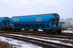 RTI Railtrans Wagon Tadns Kaliwagen am 31.01.26 in Hanau Hafen von einen Gehweg aus fotografiert