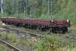 Einige Flachwagen waren im September 2017 in der Nähe des Hattinger Bahnhofes abgestellt.