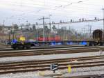 DB - Güterwagen Typ  Rbs 87 80 350 9 133-9 abgestellt im Areal des Güterbahnhof in Biel am 22.03.2015