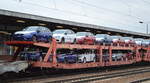Die DB Schenker Rail Automotive GmbH mit einer ihrer Wageneinheiten für den Kfz-Transport mit der Nr.
