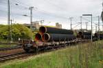 Wagen mit Stahlrhren beladen, am 06.10.10.