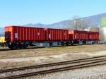 D-AAEC - Mit Container beladener Doppelwagen Typ Sggmrs 33 68 495 3 713-7 abgestellt in einem Industriegeleise in Luterbach-Attisholz am 06.02.20111