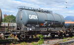 Zweiachsiger Kesselwagen vom Einsteller GATX Rail Germany GmbH mit der Nr.
