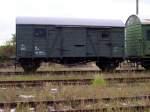 Ein Gterwagen aus Reichsbahnzeiten, abgestellt am Zementwerk Karsdorf; 08.09.2007