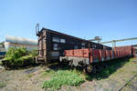 Die Güterwagen-Ecke im August 2018 im Eisenbahnmuseum Koblenz.