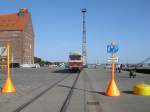 Zwei Tage (18.und 19.August 2012) stand der WUMAG-Triebwagen aus Buxtehude im Stralsunder Nordhafen zur Besichtigung.Aufnahme am 19.August 2012.