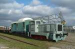 DR V 15 1002 vom Magdeburger Eisenbahnfreunde e.V., ex Werklok 20 VEB Binnenhäfen Mittelelbe (Bj. 1959, LKM VEB Lokomotivbau Karl Marx Babelsberg), fotografiert im Handelshafen Magdeburg am 13.10.2013 