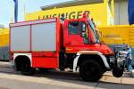 Der Aussteller ZAGRO präsentiert sich auf der InnoTrans am 28.09.2014 in Berlin mit der Zwei-Wege-Feuerwehr.