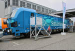 192 001-6 (Siemens Smartron) der Siemens AG, zu diesem Zeitpunkt zu Testzwecken vermietet an die InfraLeuna GmbH, steht auf dem Gleis- und Freigelände der Messe Berlin anlässlich des  Tags