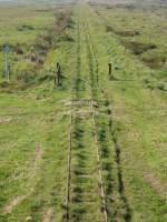 Die nach Westen fhrende Strecke der Pferdebahn Spiekeroog am 2.10.2011.