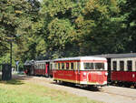 Der Borkumer  Wismarer Schienenbus  ist im September/Oktober 2023 bei der Molli in Kühlungsborn/Bad Doberan zu Gast.
